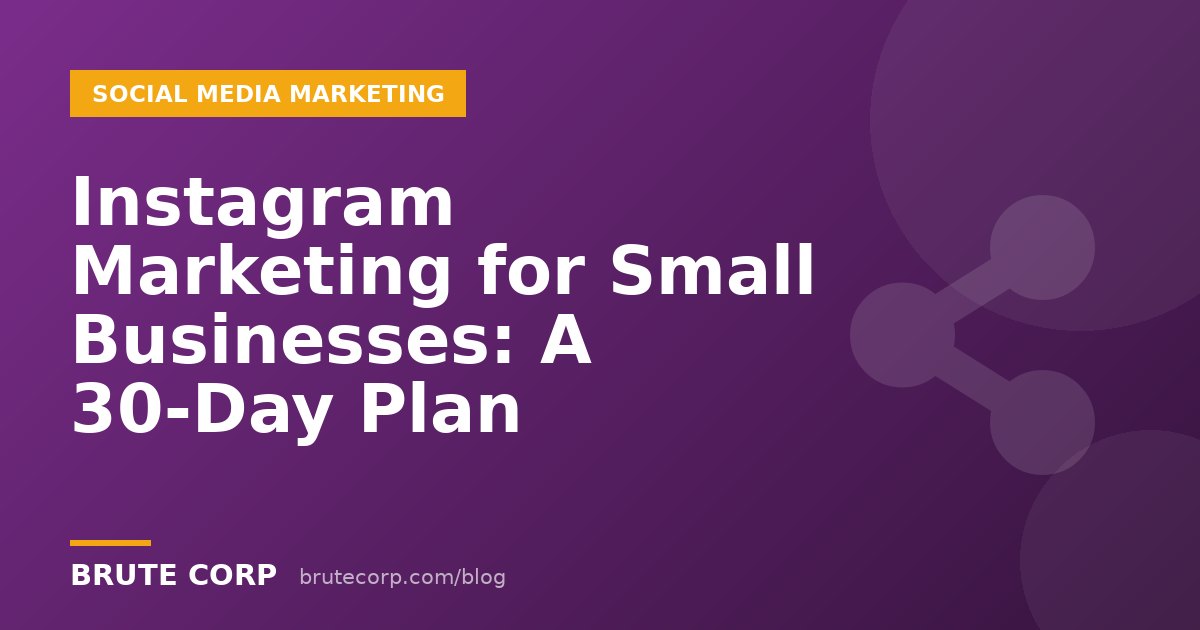 Instagram Marketing Strategy for Small Businesses: A 30-Day Plan